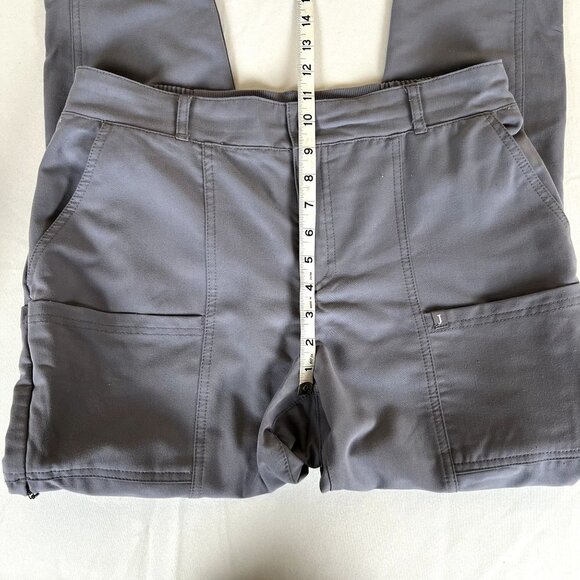 Jaanuu Womens Size Medium Scrub Pants Elastic Waist Grey Medical Gear Pockets - Picture 5 of 9